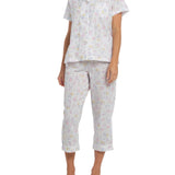 Women's Spring Meadow Cotton Pyjama Set with 7/8 Pant | Magnolia Lounge Australia