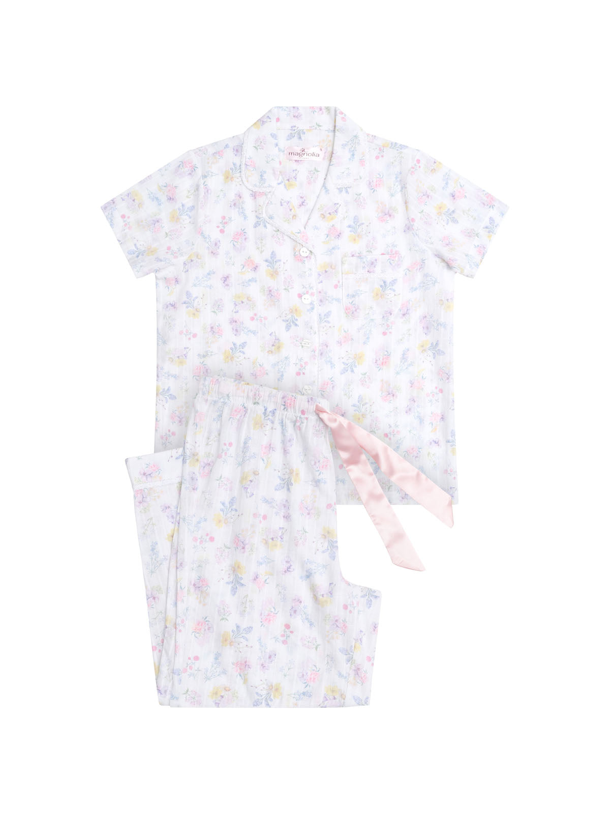 Women's Spring Meadow Cotton Pyjama Set with 7/8 Pant | Magnolia Lounge Australia