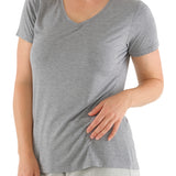 Women's Grey Premium Bamboo V Neck Tee