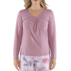 Mauve Hues Bamboo Elastane Twist Tee