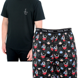 Men's Black Tee and The Mad Hatter Pyjama Shorts Set