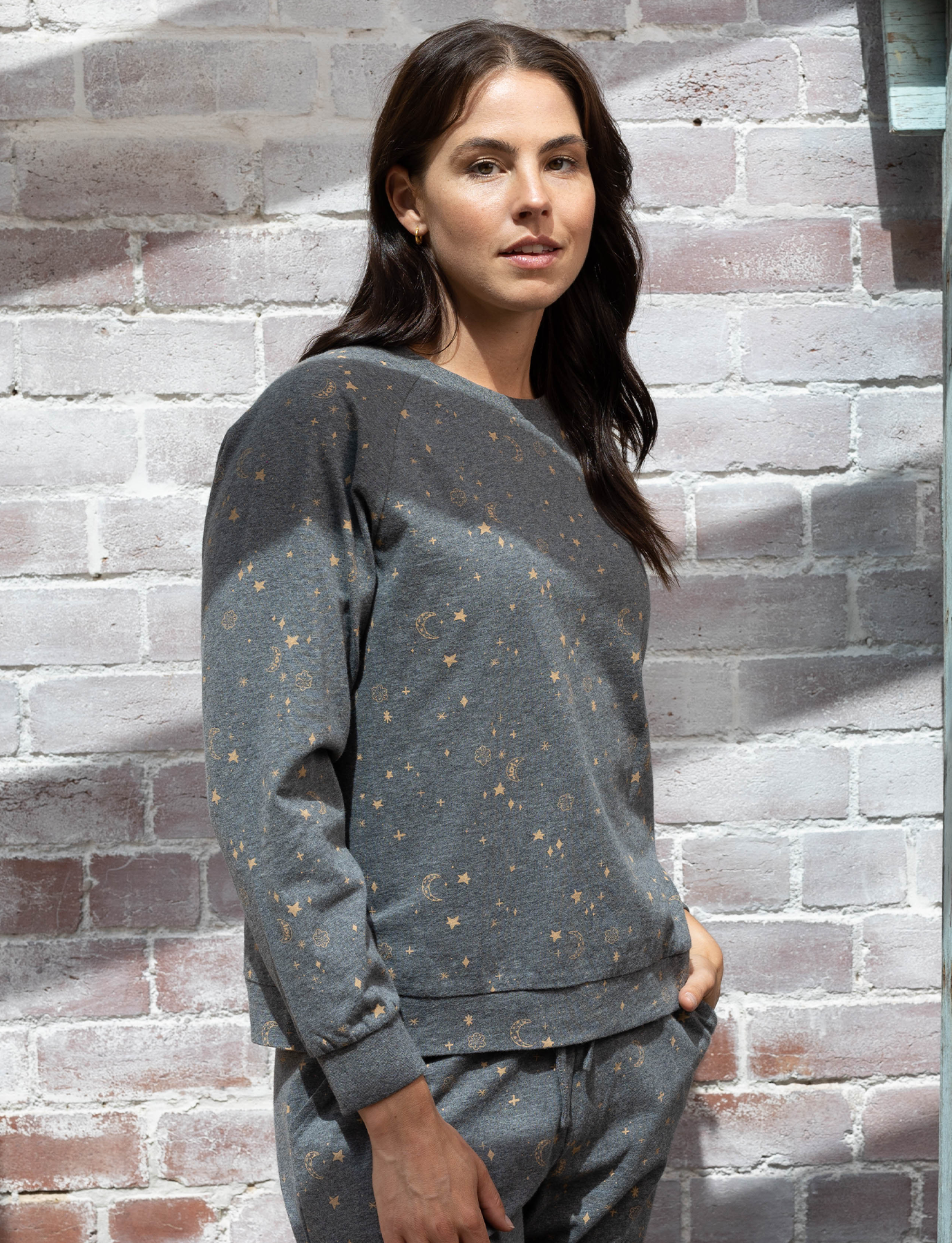 Starry Night Cotton Jersey Raglan Top & Pant Set | Womens Winter Lounge & Pyjama Sets | Magnolia Lounge Australia