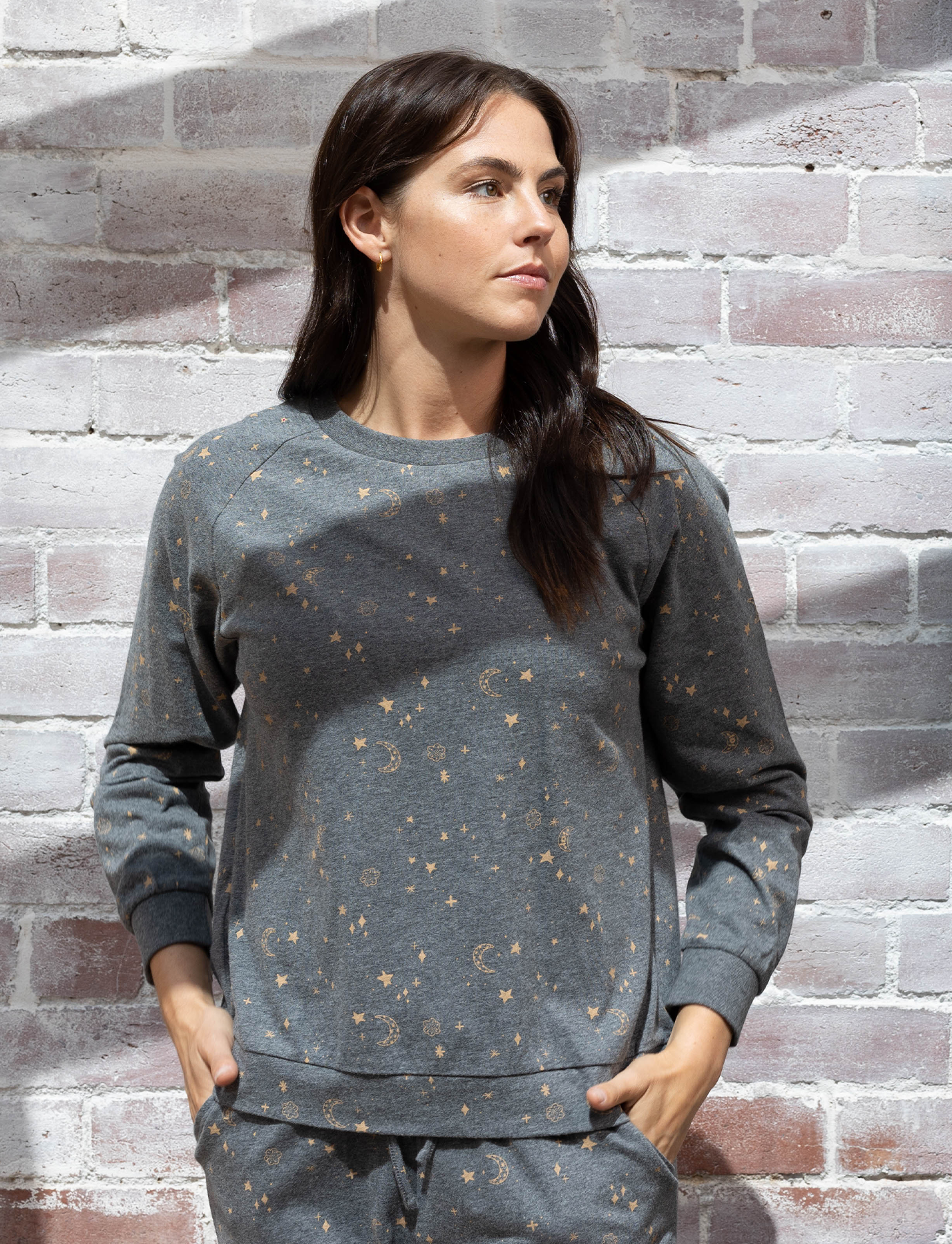 Starry Night Cotton Jersey Raglan Top & Pant Set | Womens Winter Lounge & Pyjama Sets | Magnolia Lounge Australia