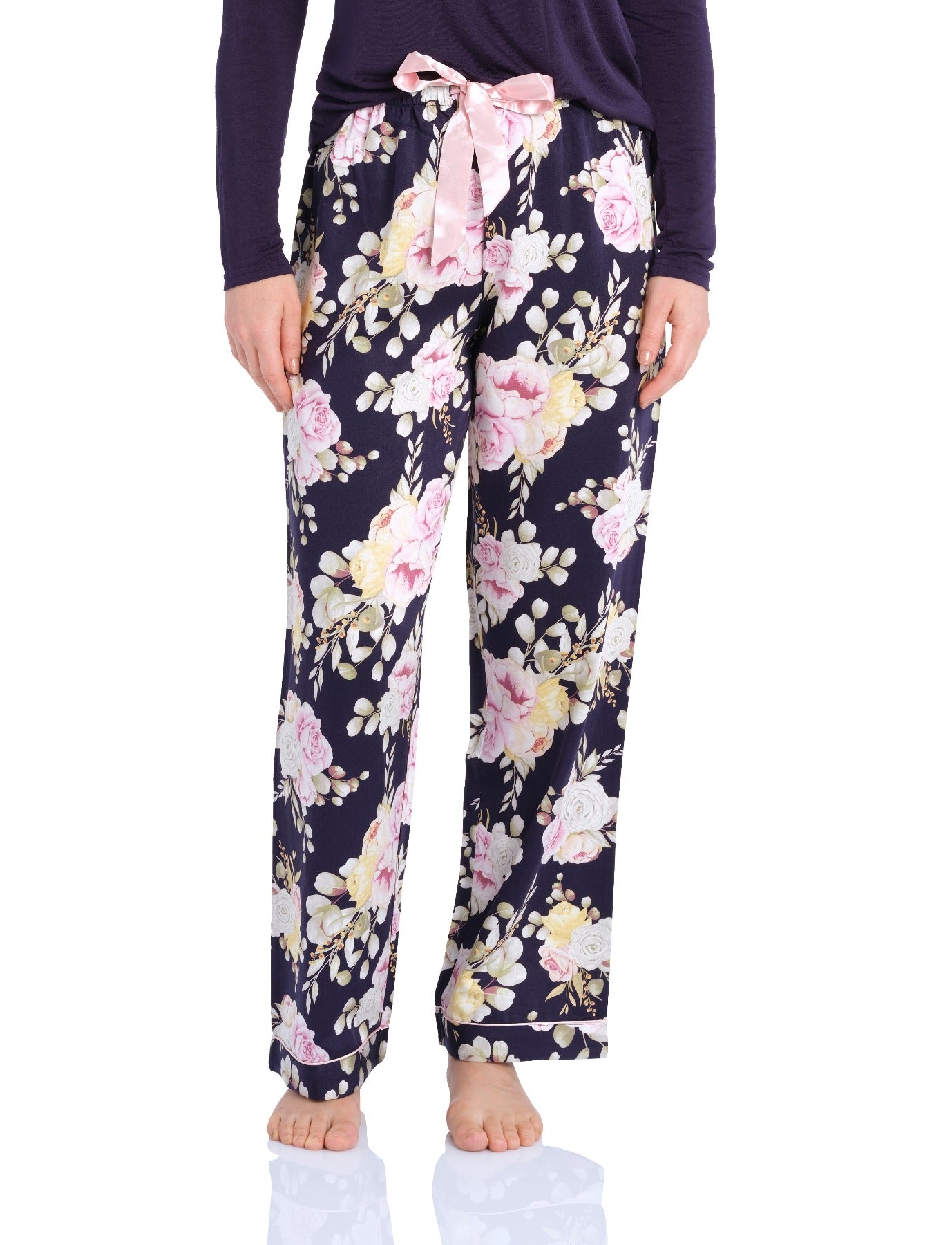 Twilight Floral Cotton Viscose Classic Pyjama Pant  | Women's Winter Pyjama Pants | Magnolia Lounge Australia