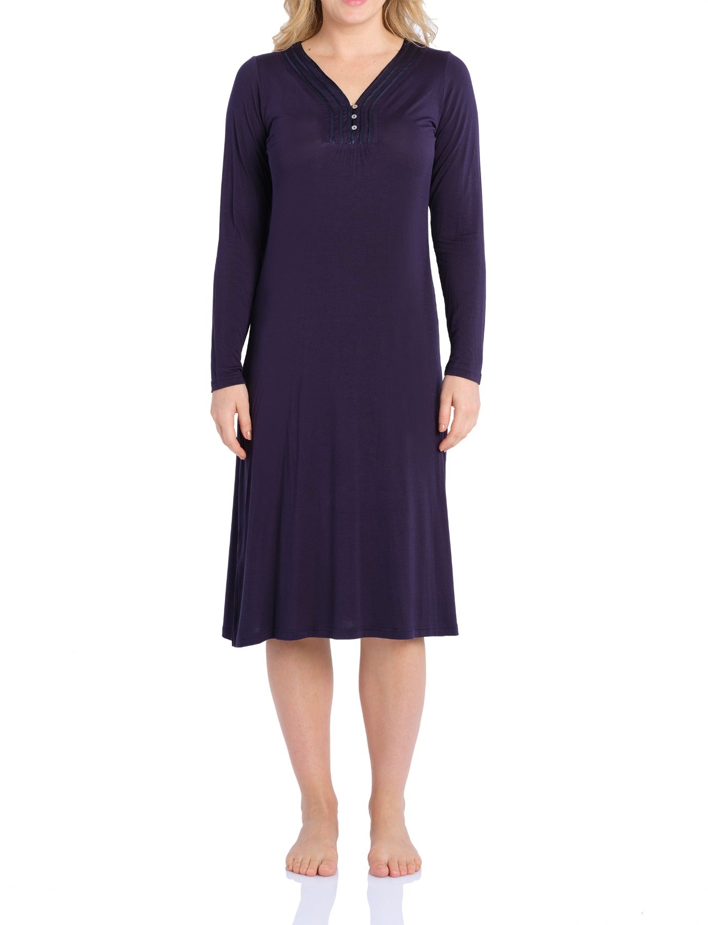 Night Sky Bamboo Elastane Henley Nightie