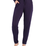 Night Sky Bamboo Elastane Henley Top & Tapered Pant Set | Magnolia Lounge Australia