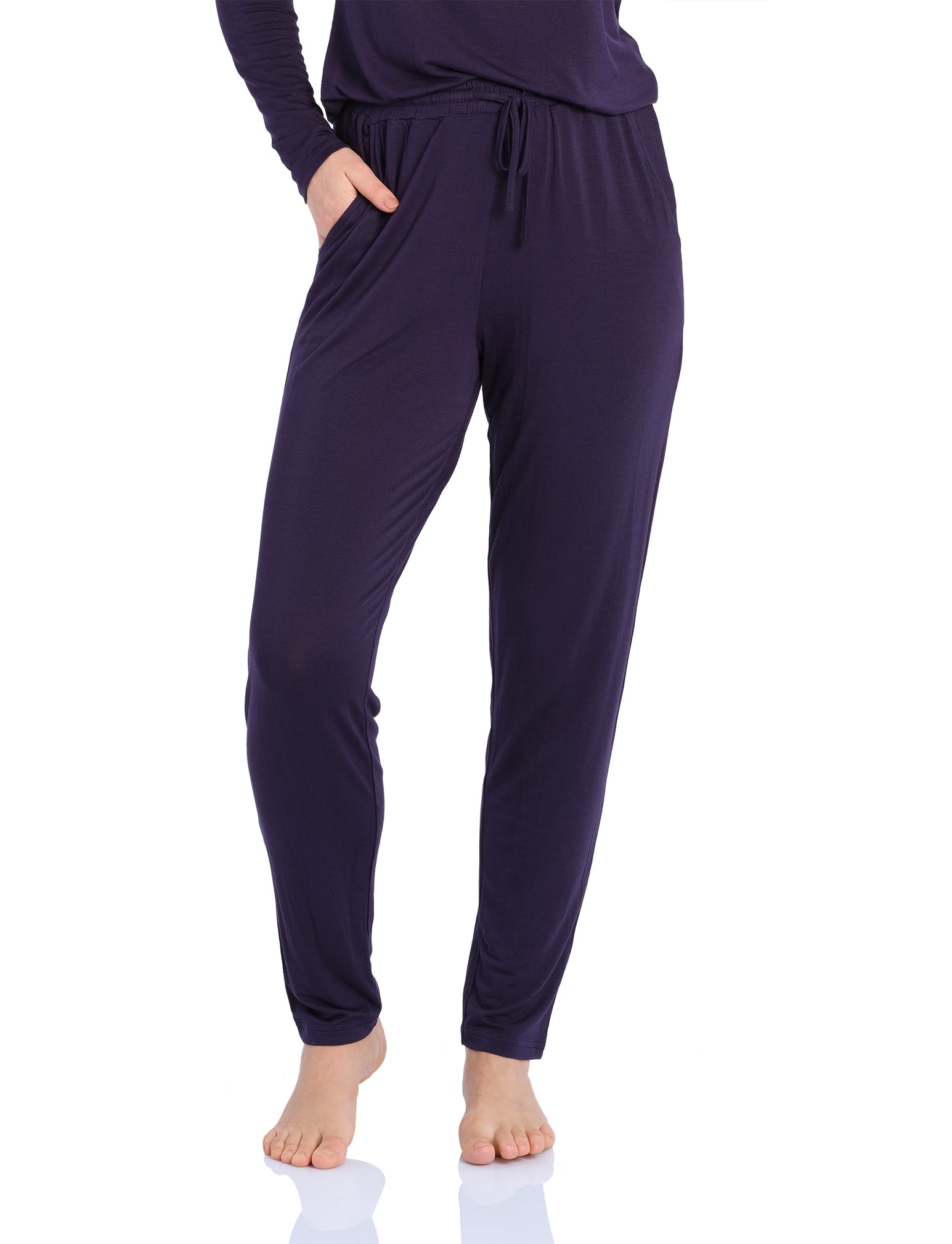 Night Sky Bamboo Elastane Henley Top & Tapered Pant Set | Magnolia Lounge Australia