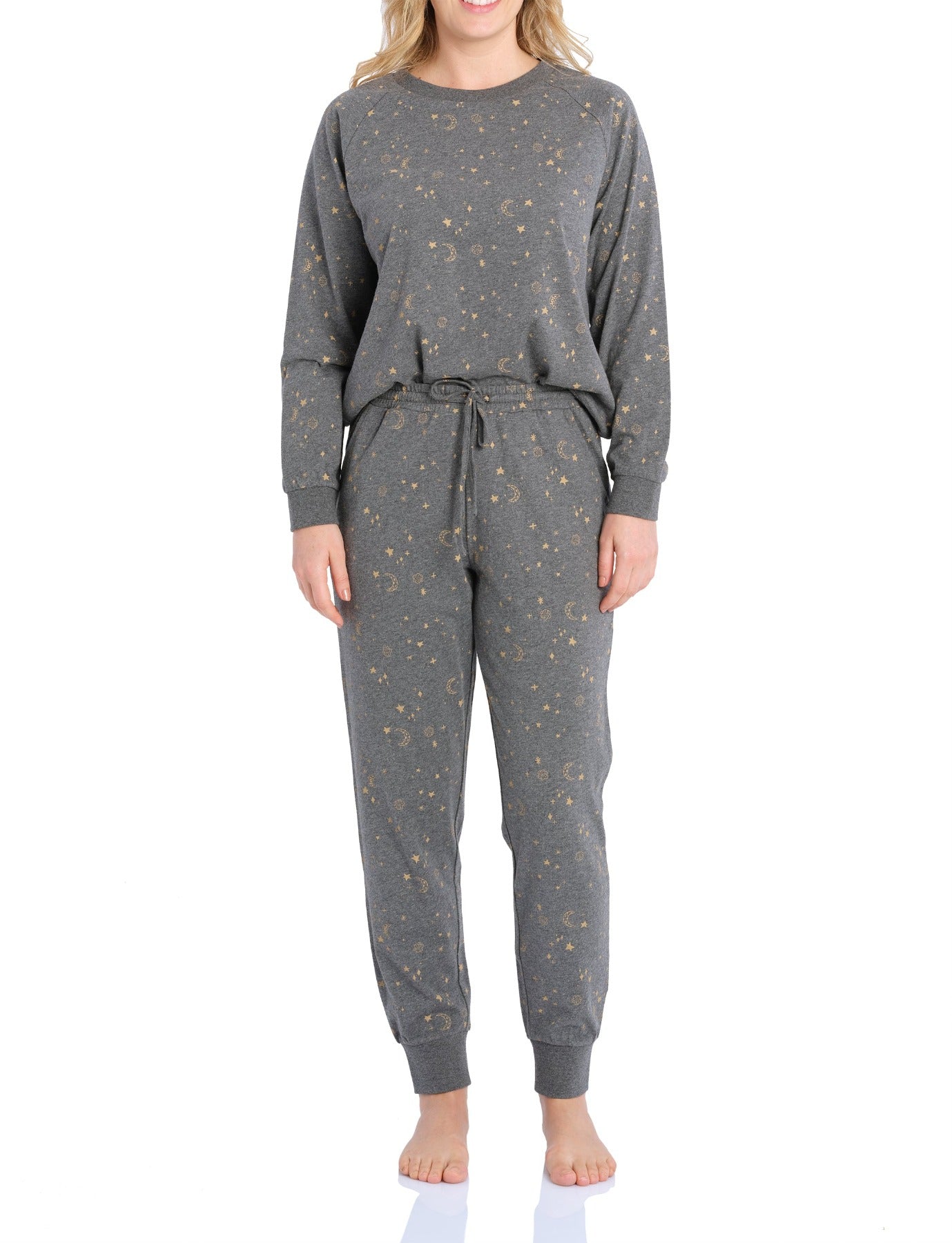 Starry Night Cotton Jersey Raglan Top & Pant Set | Womens Winter Lounge & Pyjama Sets | Magnolia Lounge Australia