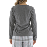 Charcoal Henley Tee with Moss Check Flannel Pant Pyjama Set