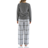 Charcoal Henley Tee with Moss Check Flannel Pant Pyjama Set