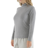 Women's Grey Premium Bamboo Turtleneck Top