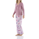 Mauve Twist Top and Silkroad Viscose Pant Pyjama Set