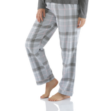 Charcoal Henley Tee with Moss Check Flannel Pant Pyjama Set