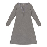 Leila Bamboo Elastane Long Sleeve Henley Winter Nightie Magnolia Lounge