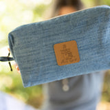 Large Canvas Travel Toiletry Bag - Denim