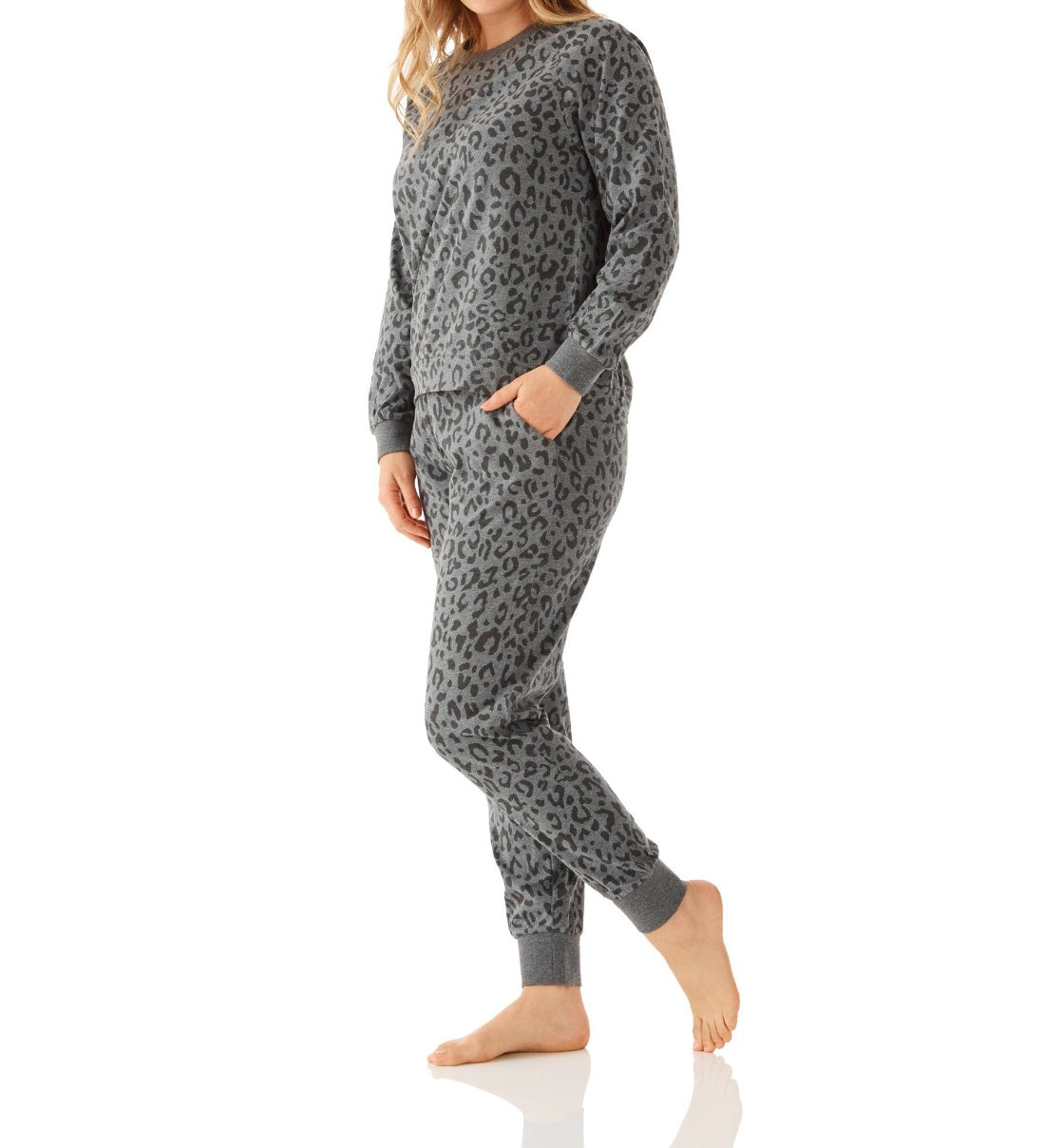 Samira Spot Cotton Peached Jersey Raglan Sleeve Tee & Pant Set Magnolia Lounge