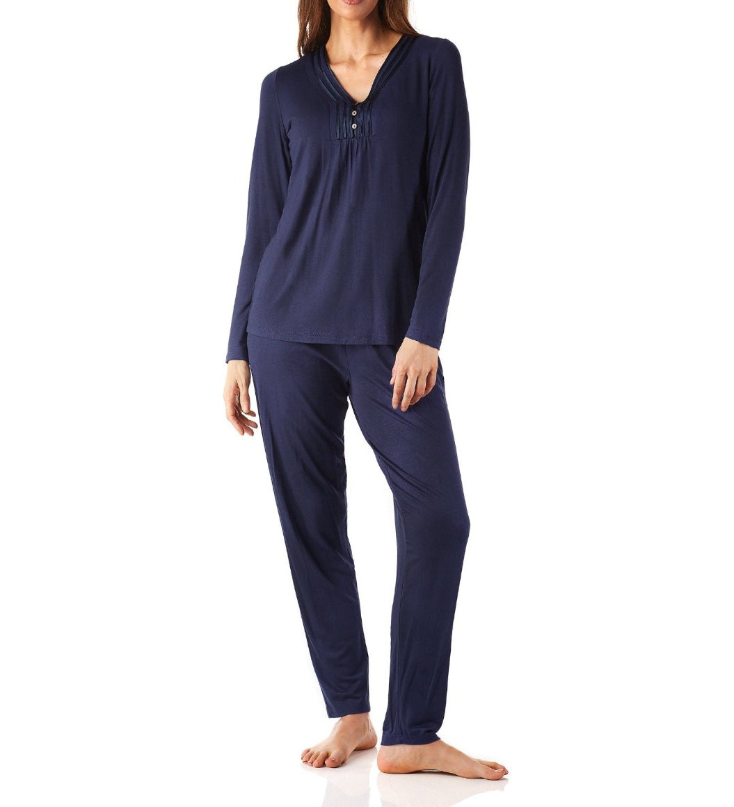 Women's Camilla Bamboo Elastane Henley Pyjama Tee | Magnolia Lounge Australia