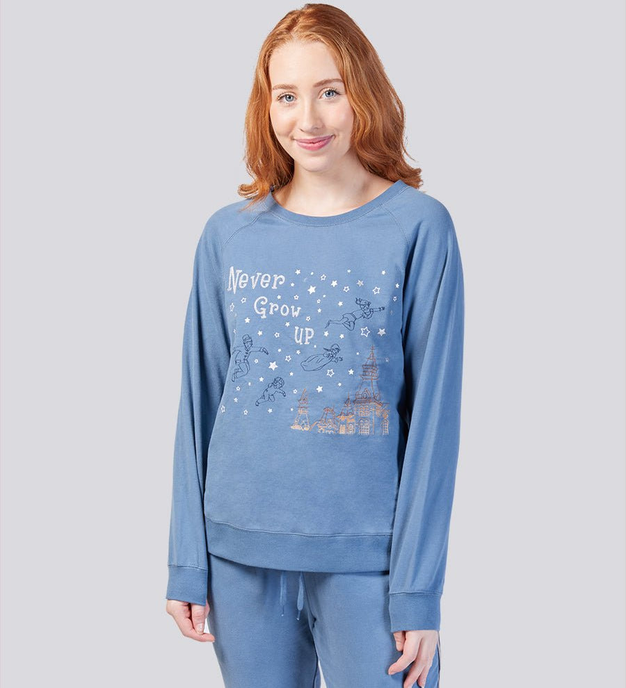Denim Blue Ultra Soft Pure Cotton Fleece Sweater - Peter Pan Young Spirit