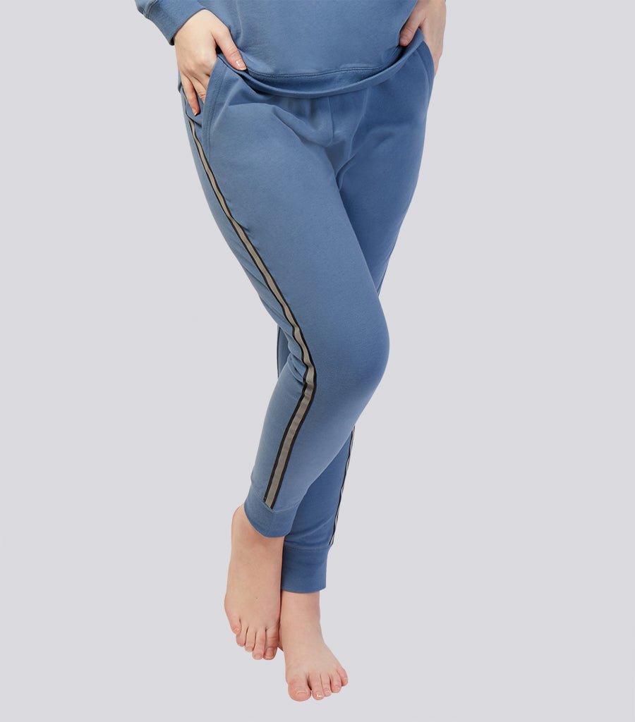 Denim Blue Ultra Soft Cotton Fleece Track Pants