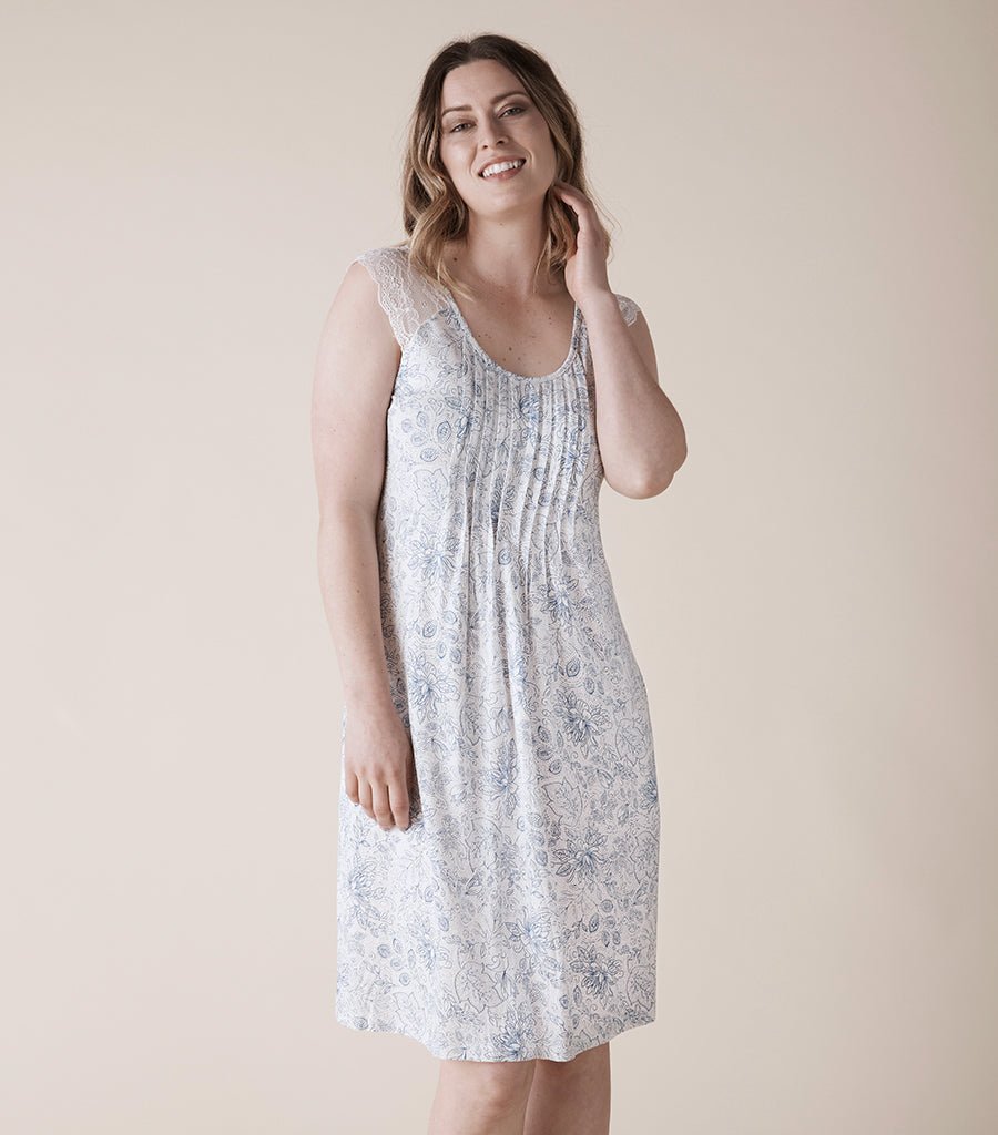 Ella Paisley Lace Trim Nightie Magnolia Lounge