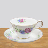 Fine Bone China Floral Teacup & Saucer Set Magnolia Lounge
