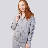 Grey Marle Ultra Soft Pure Cotton Fleece Hoodie Jacket - Alice In Wonderland Young Spirit