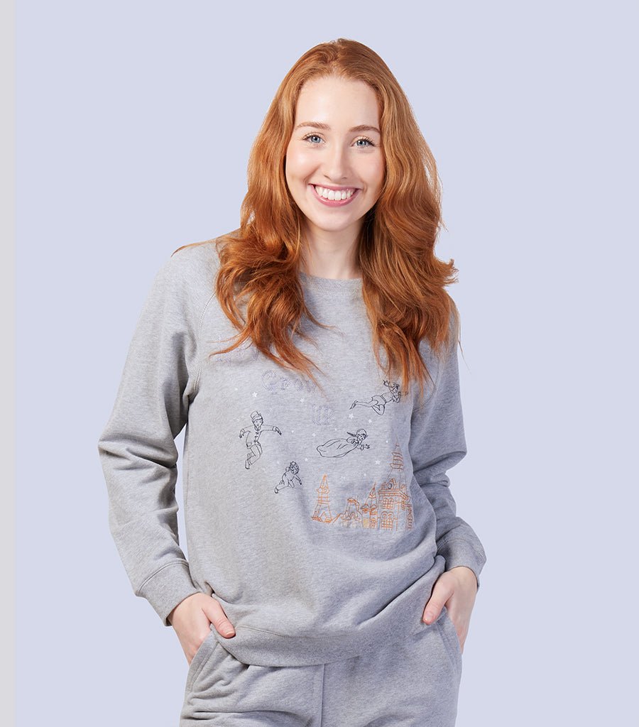 Grey Marle Ultra Soft Pure Cotton Fleece Sweater - Peter Pan Young Spirit