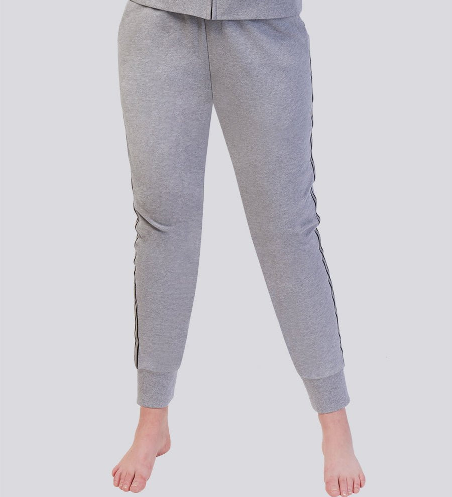 Grey Marle Ultra Soft Cotton Fleece Track Pants | Magnolia Lounge Australia