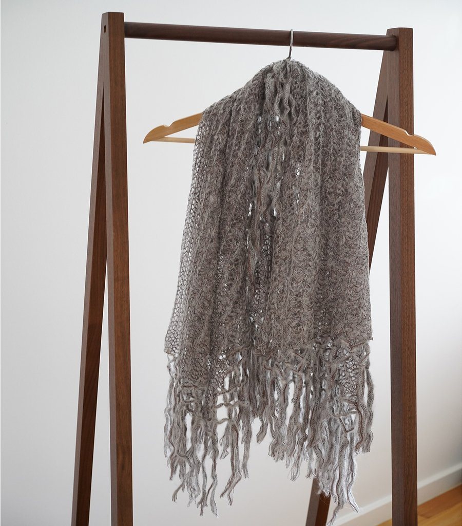 Hand Knitted Mohair Shawl Wrap Scarf Magnolia Lounge