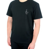 Mens Black Short Sleeve Cotton Jersey T-Shirt Young Spirit