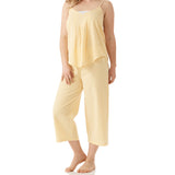 Yellow Summer Country Cami & 3/4 Pant Pyjama Set Magnolia Lounge