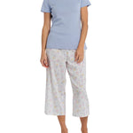 Women's Spring Meadow Cotton Tee with 3/4 Pant Pyjama Set | Magnolia Lounge Australia