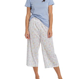 Women's Spring Meadow Cotton Tee with 3/4 Pant Pyjama Set | Magnolia Lounge Australia