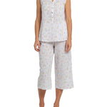Women's Spring Meadow Cotton Tank & 3/4 Pant Pyjama Set | Magnolia Lounge Australia