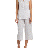 Women's Spring Meadow Cotton Tank & 3/4 Pant Pyjama Set | Magnolia Lounge Australia