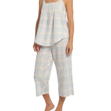 gingham print pyjama set | Women's Summer Picnic Cami & 3/4 Pant Cotton Pyjama Set | Shop womens sleepwear australia