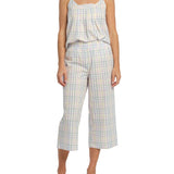 gingham print pyjama set | Women's Summer Picnic Cami & 3/4 Pant Cotton Pyjama Set | Shop womens sleepwear australia