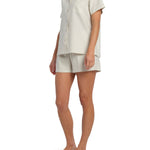 Women's Ivory Summer Dreaming Linen Shortie Pyjama Set | Magnolia Lounge Sleepwear Australia