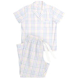 Gingham print women's summer pjs | Women's Summer Picnic Pyjama Set with 7/8 Pant | Magnolia Lounge Australia