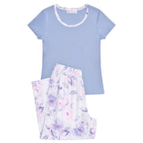 Women's Floral Rain Tee with 3/4 Pant Summer Pyjama Set | Magnolia Lounge Australia