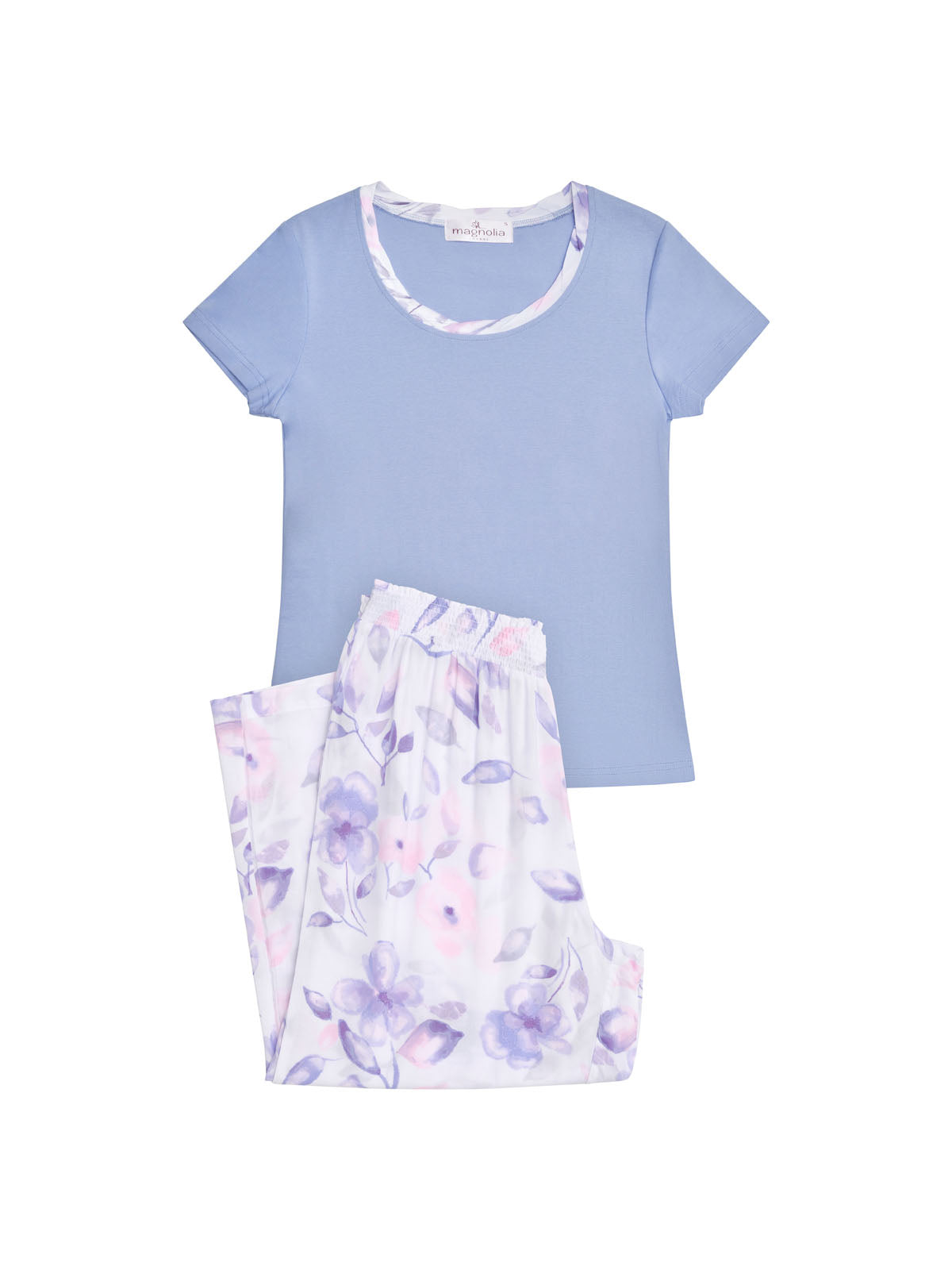 Women's Floral Rain Tee with 3/4 Pant Summer Pyjama Set | Magnolia Lounge Australia