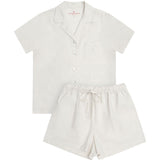 Women's Ivory Summer Dreaming Linen Shortie Pyjama Set | Magnolia Lounge Sleepwear Australia