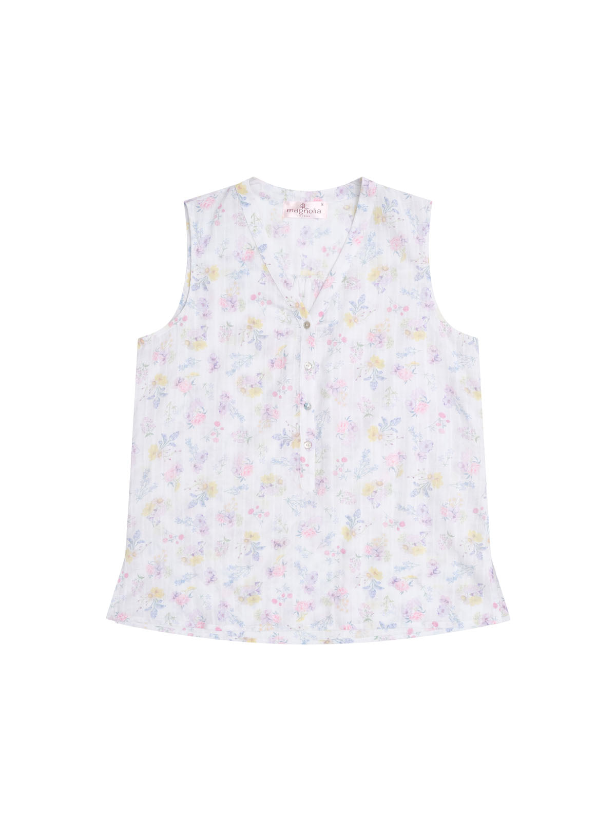 Women's Spring Meadow 100% Cotton Floral Print Tank & 3/4 Pant Pyjama Set | Magnolia Lounge Australia
