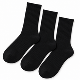 Black Bamboo Cotton Crew Socks – 3 Pairs Pack