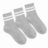 Grey Bamboo Cotton Crew Socks – 3 Pairs Pack