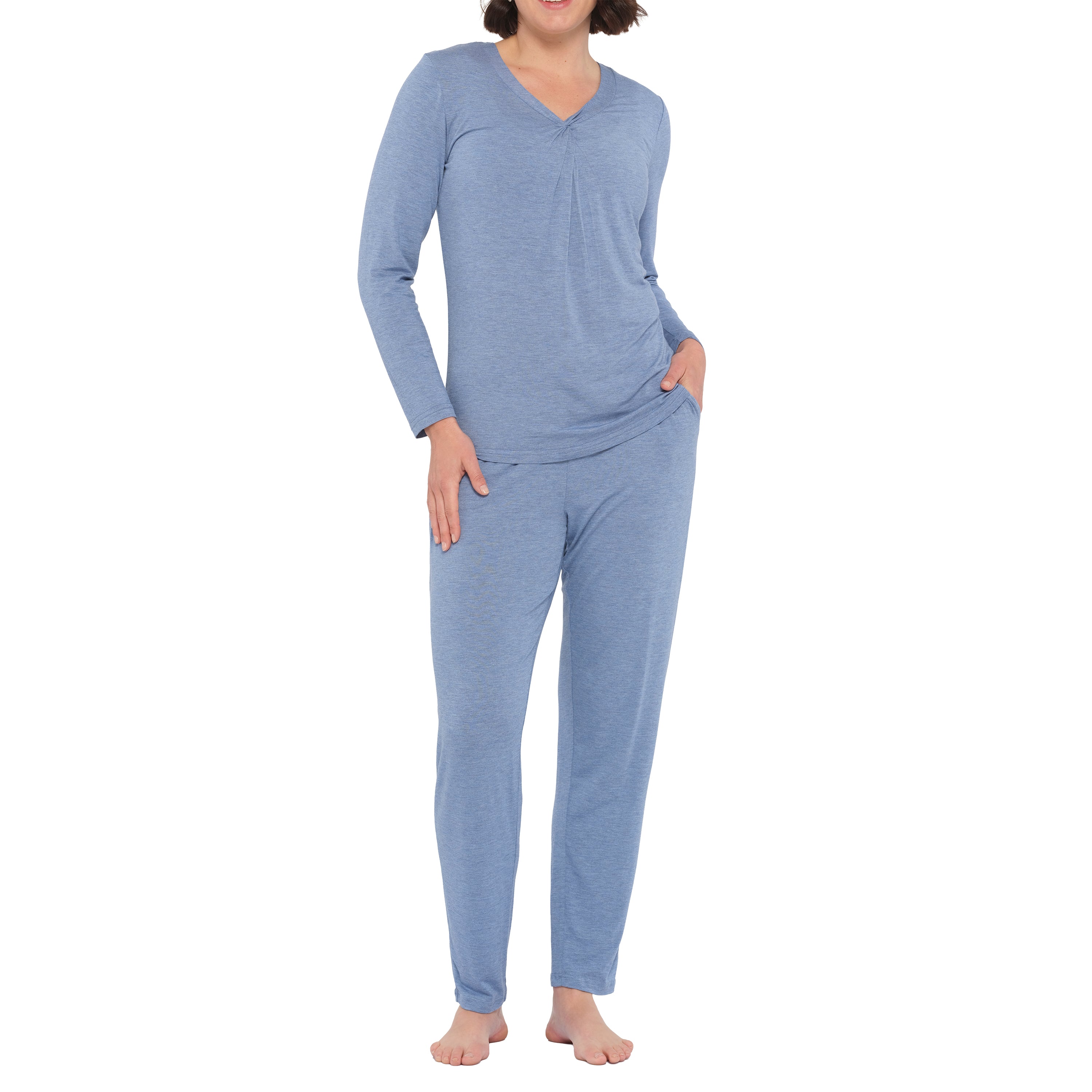 Afterglow Bamboo Elastane Twist Tee Pant Set