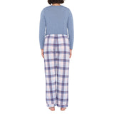 Afterglow Bamboo Elastane Twist Tee with Blue Horizon Flannelette Pant Set