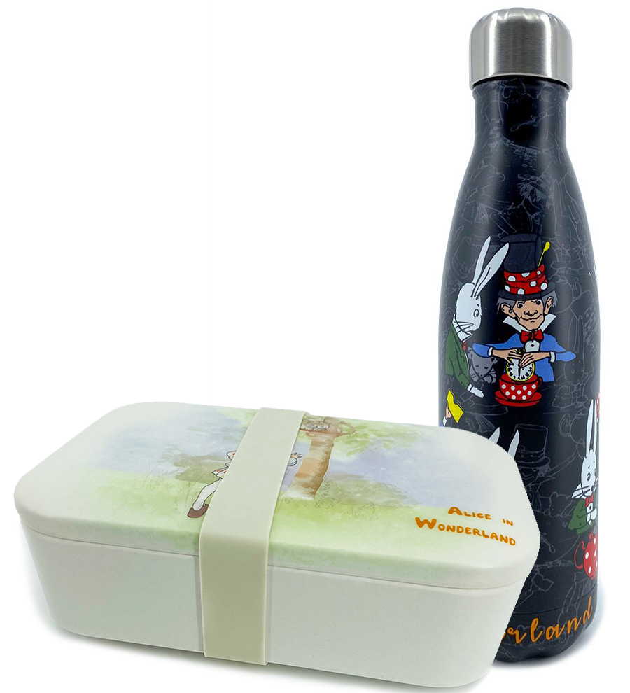 Alice in Wonderland Lunch Box & Drink Bottle Set