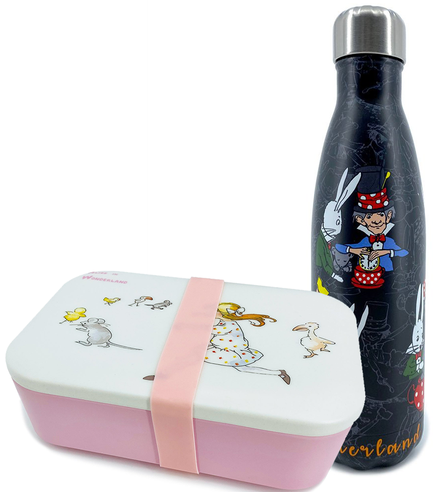 Alice in Wonderland Lunch Box & Drink Bottle Set