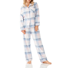 Ava Check Flannelette Cotton Pyjama Set Magnolia Lounge